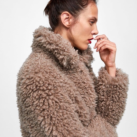 soft faux fur jacket zara